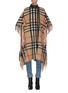 Main View - Click To Enlarge - BURBERRY - Leather taping check cape