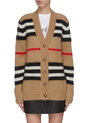 Main View - Click To Enlarge - BURBERRY - 'Archive' stripe knit cardian