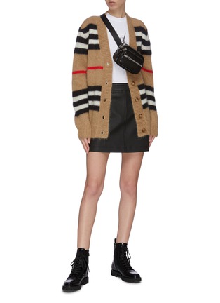 Figure View - Click To Enlarge - BURBERRY - 'Archive' stripe knit cardian