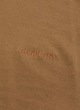  - BURBERRY - Turtleneck logo embroidered cashmere-silk top