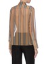 Back View - Click To Enlarge - BURBERRY - Sheer archive stripe neck tie silk blouse
