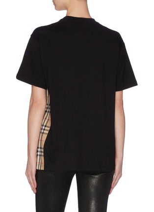 Back View - Click To Enlarge - BURBERRY - Logo patch check panel T-shirt
