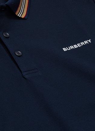  - BURBERRY - Stripe collar logo polo shirt