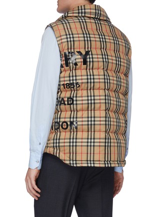 Back View - Click To Enlarge - BURBERRY - Sleeveless check logo print puffer vest