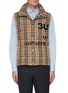 Main View - Click To Enlarge - BURBERRY - Sleeveless check logo print puffer vest