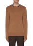 Main View - Click To Enlarge - BURBERRY - Stripe collar cashmere sweater
