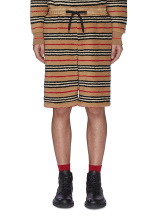 Main View - Click To Enlarge - BURBERRY - Stripe fleece shorts