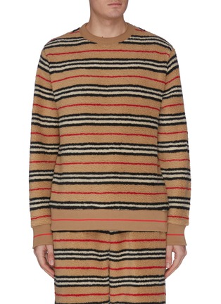 Main View - Click To Enlarge - BURBERRY - Fleece Stripe Sweater