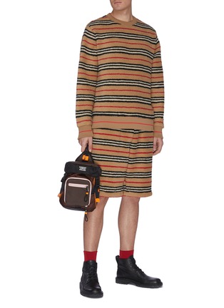 Figure View - Click To Enlarge - BURBERRY - Fleece Stripe Sweater
