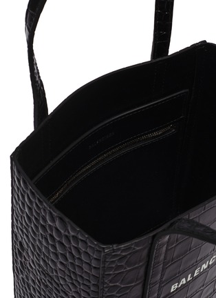 Detail View - Click To Enlarge - BALENCIAGA - 'Everyday tote XXS' logo print croc embossed leather bag