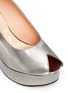 Detail View - Click To Enlarge - CLERGERIE - Bustyma metallic leather sling-back wedges