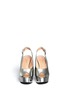 Figure View - Click To Enlarge - CLERGERIE - Bustyma metallic leather sling-back wedges
