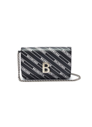 Main View - Click To Enlarge - BALENCIAGA - Logo plate monogram chained leather wallet