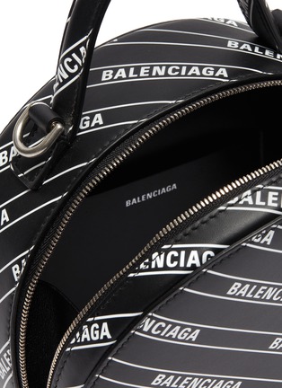 Detail View - Click To Enlarge - BALENCIAGA - 'Vanity XS' diagonal logo print round leather bag