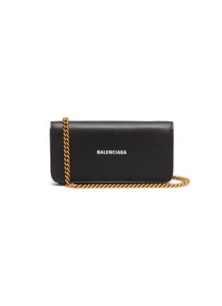 Main View - Click To Enlarge - BALENCIAGA - 'Cash Continental' leather wallet on chain
