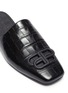 Detail View - Click To Enlarge - BALENCIAGA - 'Cosy' BB logo embellished croc embossed leather mules
