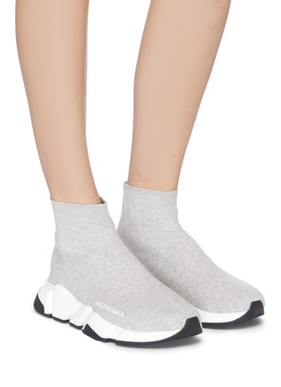 Figure View - Click To Enlarge - BALENCIAGA - 'Speed' knit slip-on sneakers
