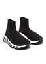 Detail View - Click To Enlarge - BALENCIAGA - 'Speed' graffiti sole knit sneakers
