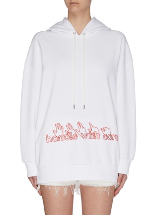 Main View - Click To Enlarge - STELLA MCCARTNEY - Slogan embroidered hoodie