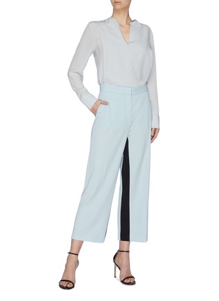 Figure View - Click To Enlarge - STELLA MCCARTNEY - Contrast Inseam Crop Suiting Pants