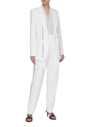 Figure View - Click To Enlarge - STELLA MCCARTNEY - 'We Are The Weather' Slogan Print Suiting Pants