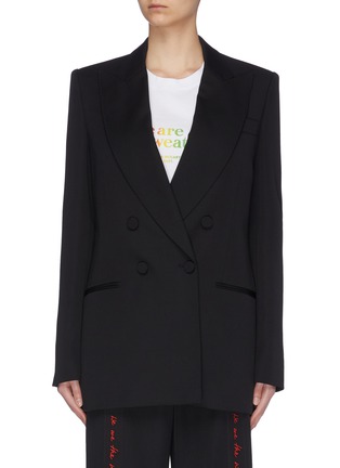 Main View - Click To Enlarge - STELLA MCCARTNEY - 'We Are The Weather' Slogan Print Strap Jacket