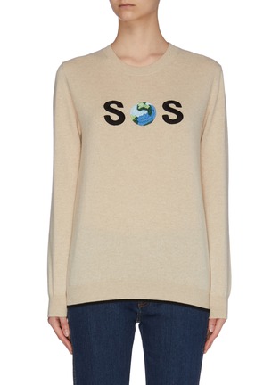 Main View - Click To Enlarge - STELLA MCCARTNEY - 'SOS Globe' embroidered sweater
