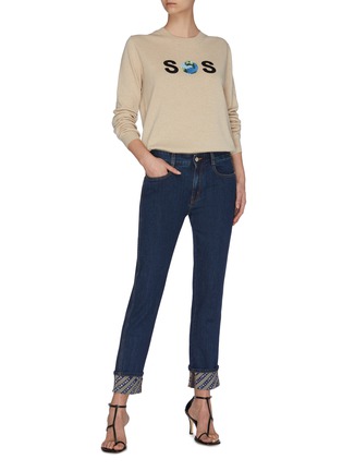 Figure View - Click To Enlarge - STELLA MCCARTNEY - 'SOS Globe' embroidered sweater