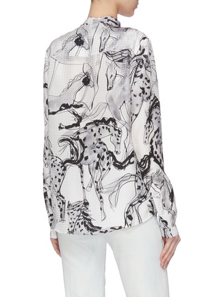 Back View - Click To Enlarge - STELLA MCCARTNEY - Horse print button-up shirt