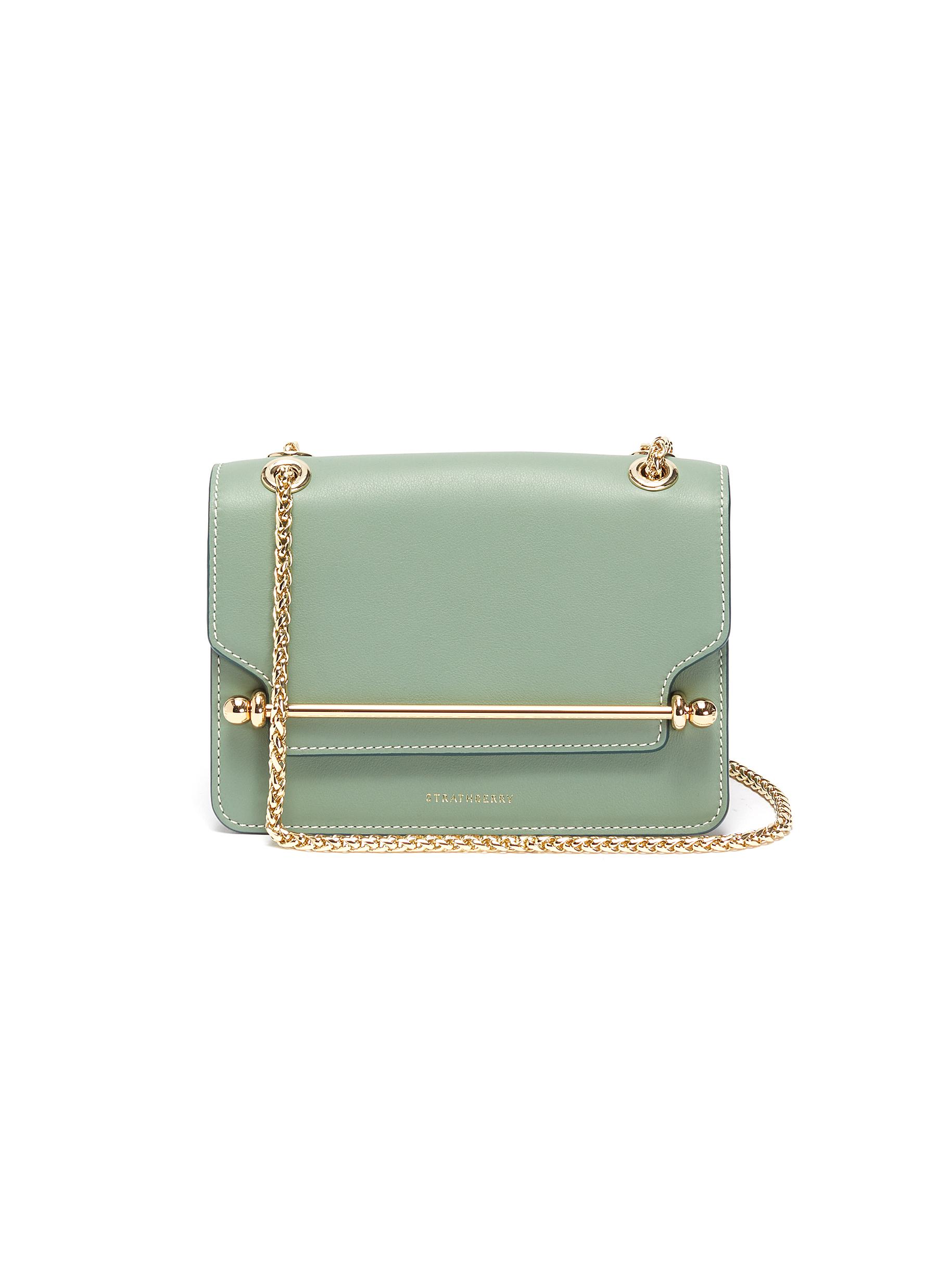 Strathberry 'east West Mini' Leather Crossbody Bag In Green