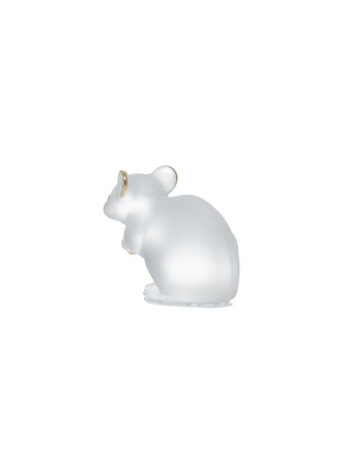  - LALIQUE - Souris Mouse Clear and Gold Stamped Crystal Sculpture