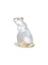  - LALIQUE - Rat Clear and Gold Stamped Crystal Sculpture