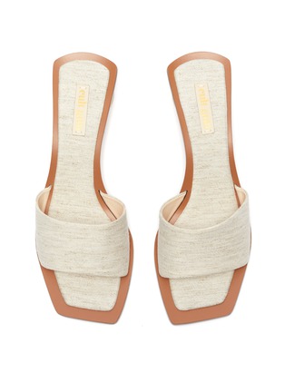 Detail View - Click To Enlarge - CULT GAIA - 'Tao' wooden heel linen sandals