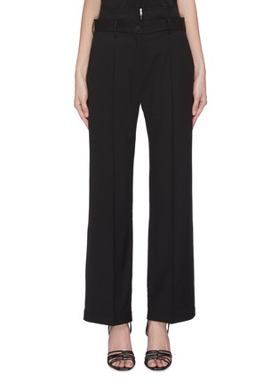 Main View - Click To Enlarge - MAYA LI - Double belted tailored pants