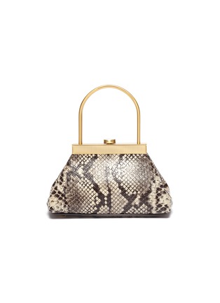 Main View - Click To Enlarge - CULT GAIA - 'Mini Estelle' snake embossed trapeze top handle bag