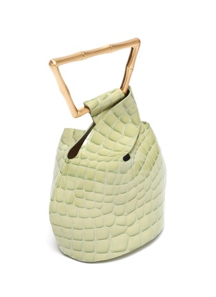 Detail View - Click To Enlarge - CULT GAIA - 'Mini Astraea' croc embossed leather bucket bag