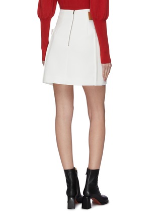 Back View - Click To Enlarge - COMME MOI - Contrast belt asymmetric panel skirt