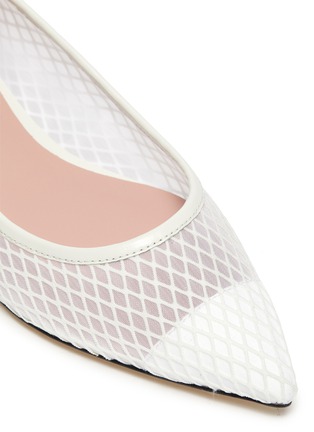 Detail View - Click To Enlarge - PEDDER RED - 'Alexia' fishnet mesh leather skimmer flats