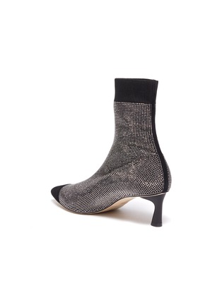  - PEDDER RED - 'Bonita' panel toe cap strass sock knit ankle boots