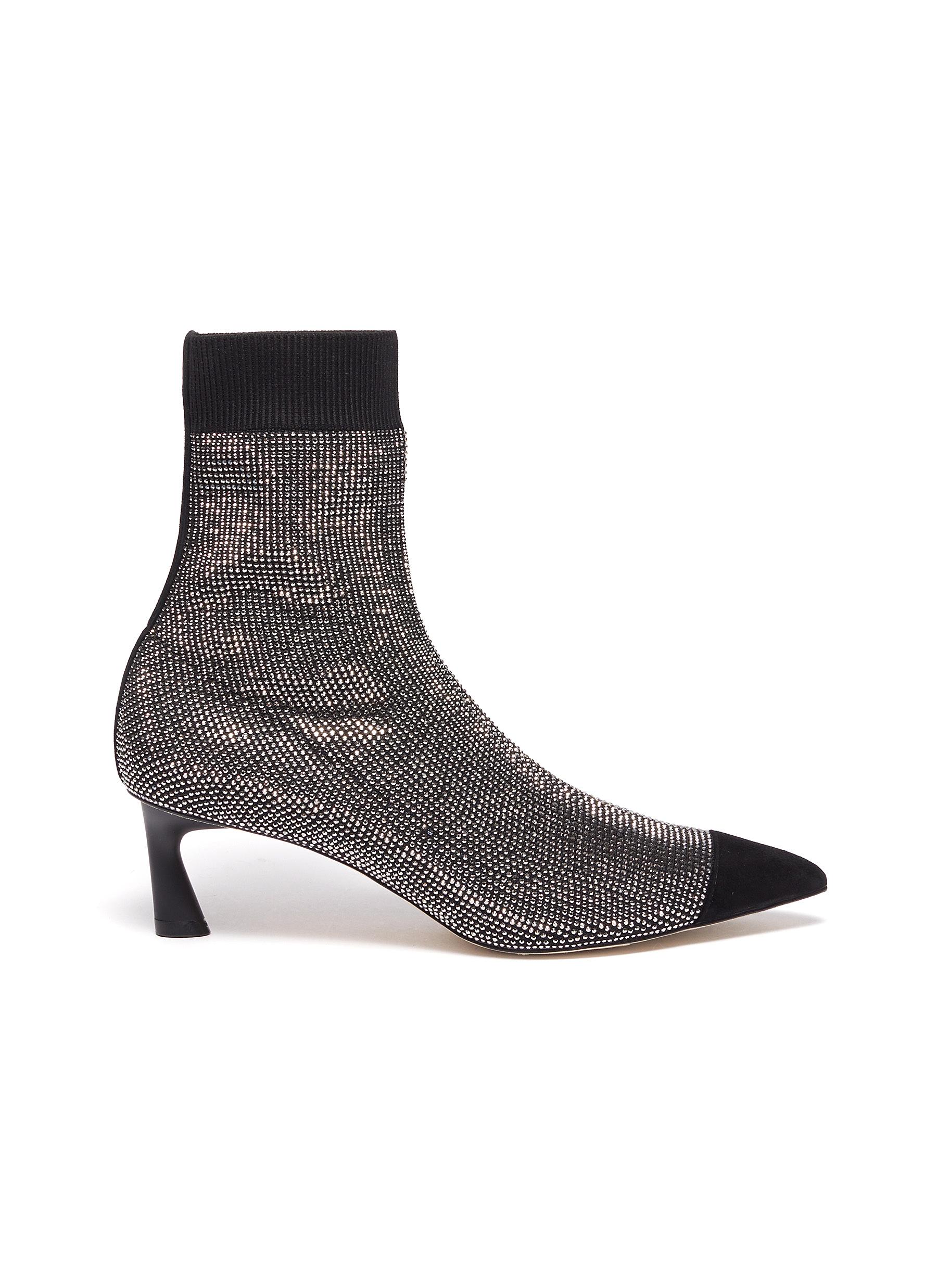 ankle boots with knitted top