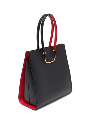 Detail View - Click To Enlarge - ALEXANDER MCQUEEN - Colourblock top handle large leather tote bag