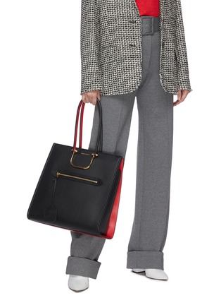 Figure View - Click To Enlarge - ALEXANDER MCQUEEN - Colourblock top handle large leather tote bag