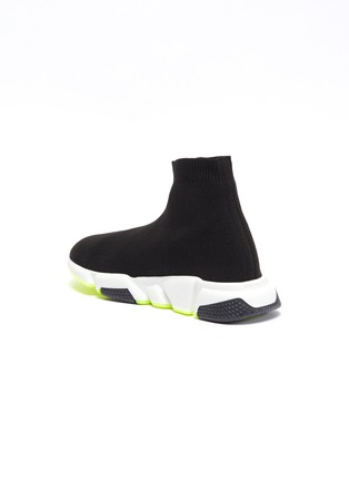 Figure View - Click To Enlarge - BALENCIAGA - 'Speed' knit kids logo print slip-on sneakers
