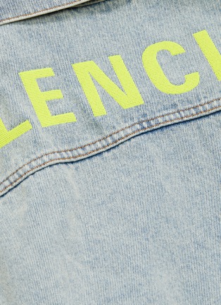  - BALENCIAGA - Neon logo print denim jacket