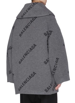 Back View - Click To Enlarge - BALENCIAGA - Oversized collar logo car coat