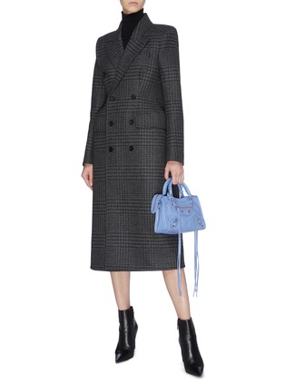 Figure View - Click To Enlarge - BALENCIAGA - 'Hourglass' double breast check plaid coat