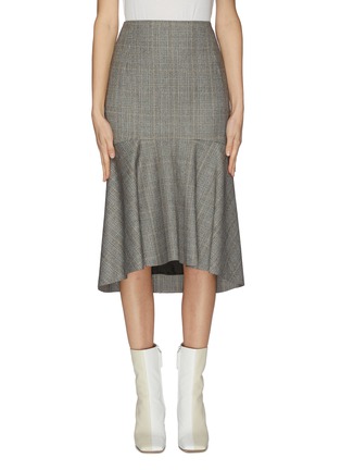 Main View - Click To Enlarge - BALENCIAGA - 'Godet' check ruffle skirt