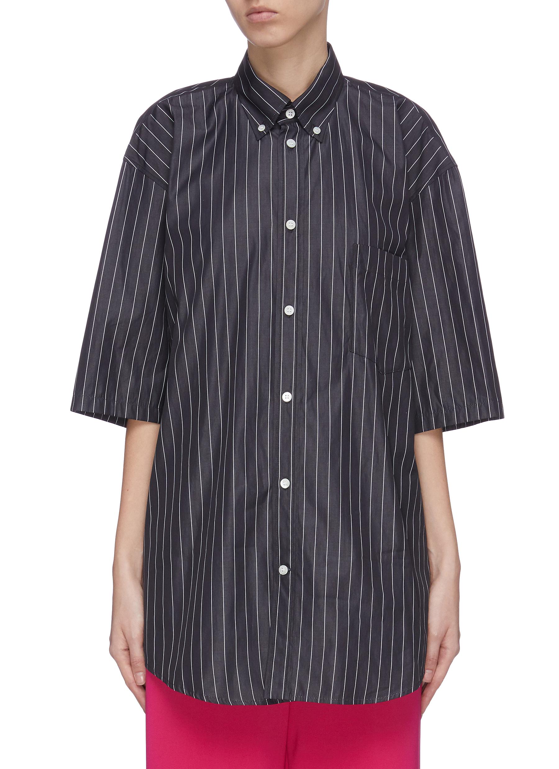 balenciaga striped shirt womens