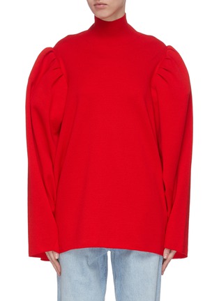 Main View - Click To Enlarge - BALENCIAGA - Puff shoulder oversize knit sweater