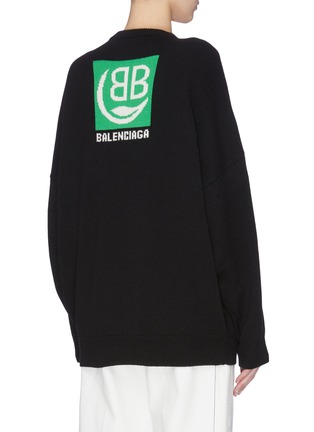Back View - Click To Enlarge - BALENCIAGA - 'BB' logo print cashmere sweater